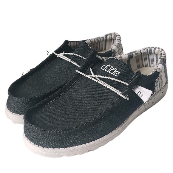 NWT Hey Dude Wally Funk Opal Bolt Black Mens Size 13 Slip-On Casual Shoes - Picture 2 of 9